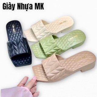  Dép quai ngang guốc nữ chất nhựa eva đúc nguyên khối siêu nhẹ cao 3cm siêu mềm êm chân chống nước đi biển siêu bền-DL275 