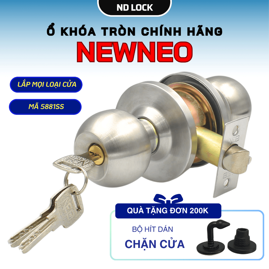 Ổ khóa cửa tay nắm tròn cao cấp NEWNEO 5661