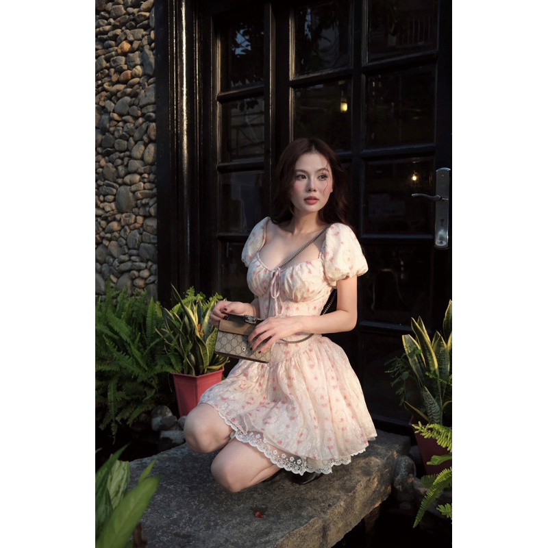 Váy Molly - Váy thiết kế Sassysis tùng phồng hoa trơn