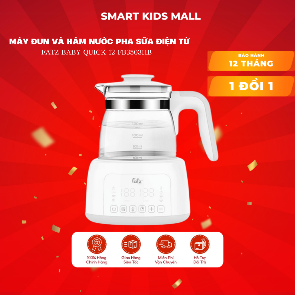 Máy đun nước và hâm nước pha sữa điện tử Fatz Baby Quick 12 FB3503HB Quick 12 plus Quick 15 Bảo Hành 12 Tháng
