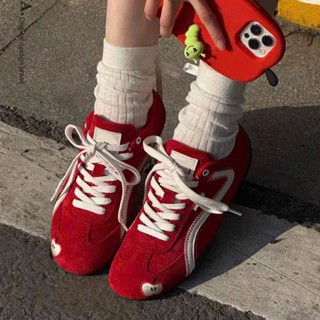 (TẶNG DÂY REN) Giày thể thao nữ da lộn QCCC thêu họa tiết xinh xắn SOPA fullbox  shoes sneaker