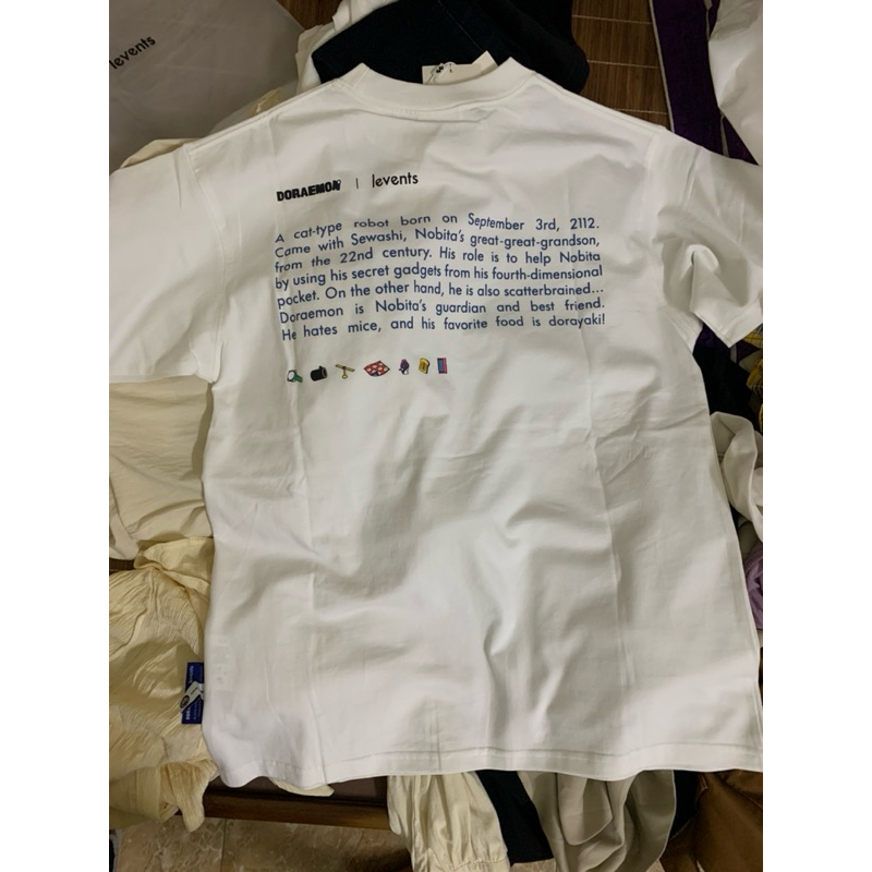 pass áo levents doraemon NEW chính hãng màu trắng size 1