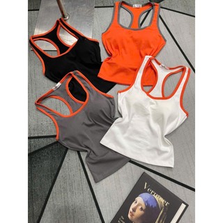 Áo 3 lỗ croptop viền màu cực hot , chất thun bozip dày dặn (k có mút)