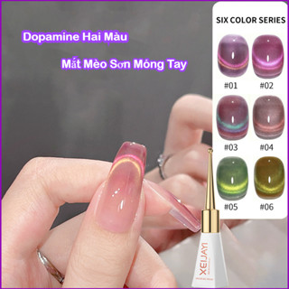 Nail.Magic Dopamine Hai Màu Mắt Mèo Sơn Móng Tay Keo Mới Kẹo Pha Lê Mèo Mắt Keo 6 màu có sẵn Keo Sơn Móng Tay