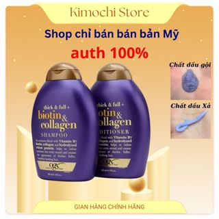 Dầu Gội Biotin Collagen OGX Thick & Full 385ml Nuôi Dưỡng và Kích Thích Mọc Tóc; Cặp Gội Xả Biotin Tím Madein Mỹ/Anh.