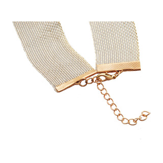 Vòng cổ choker dây chuyền nữ dạng lưới bản 2.5cm đính đá lấp lánh phong cách sang trọng