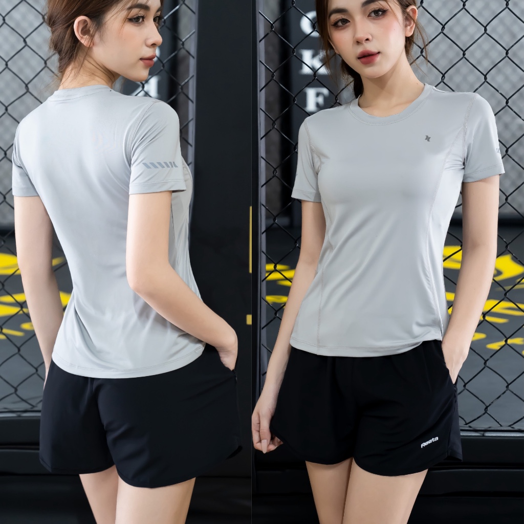 Áo thun thể thao nữ ngắn tay cổ tròn Reeta tập gym,yoga,chạy bộ,cầu lông..vải mềm mịn,co giãn 4 chiều thoáng khí - A003 | BigBuy360 - bigbuy360.vn