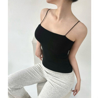 Áo hai dây sợi bún ANNAKIKI dáng thường không mút đệm -054