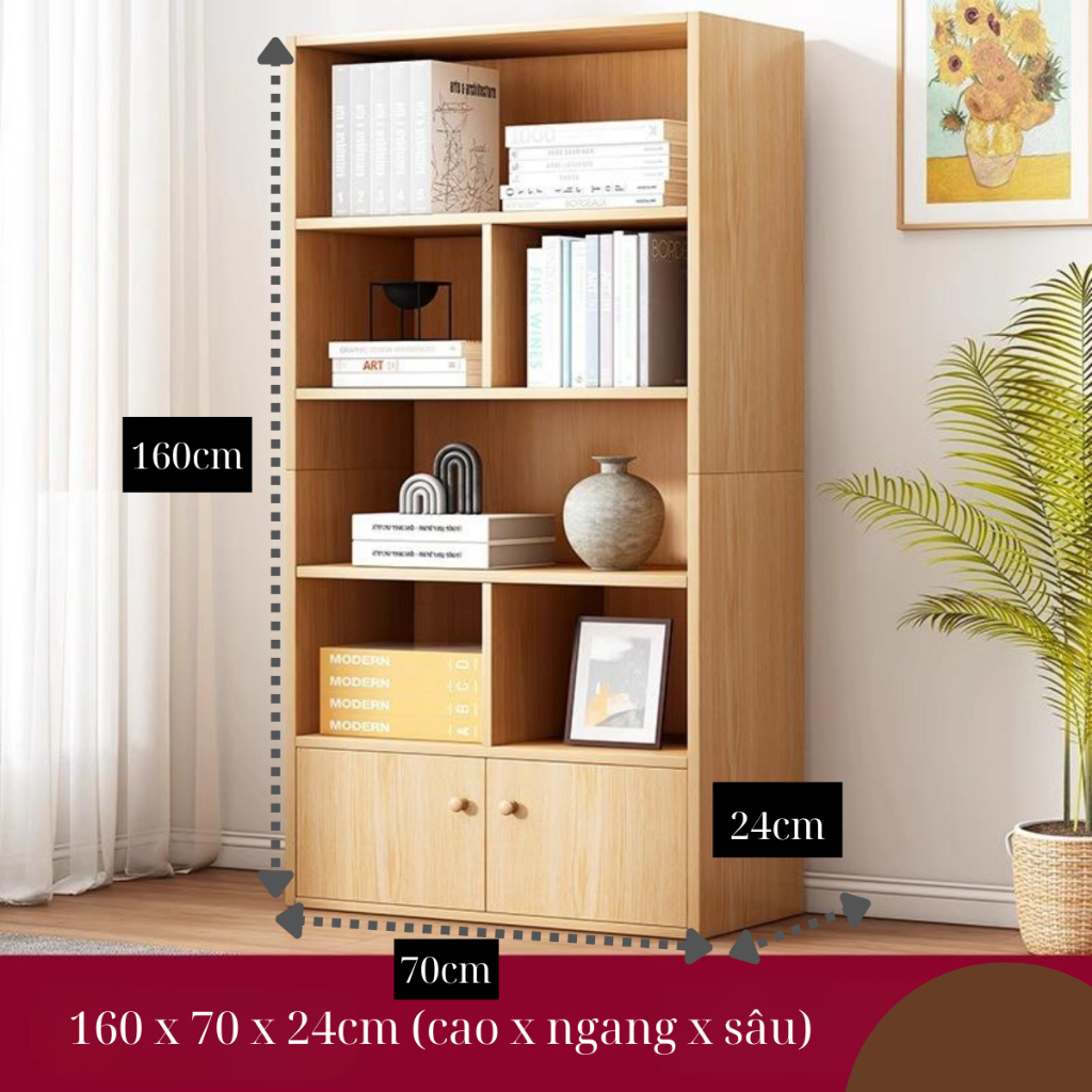 Tủ sách gỗ đa năng,tủ gỗ chữ U để đồ nhiều tầng, giá sách đứng trưng bày trang trí gỗ MDF có ngăn chống mối mọt | BigBuy360 - bigbuy360.vn