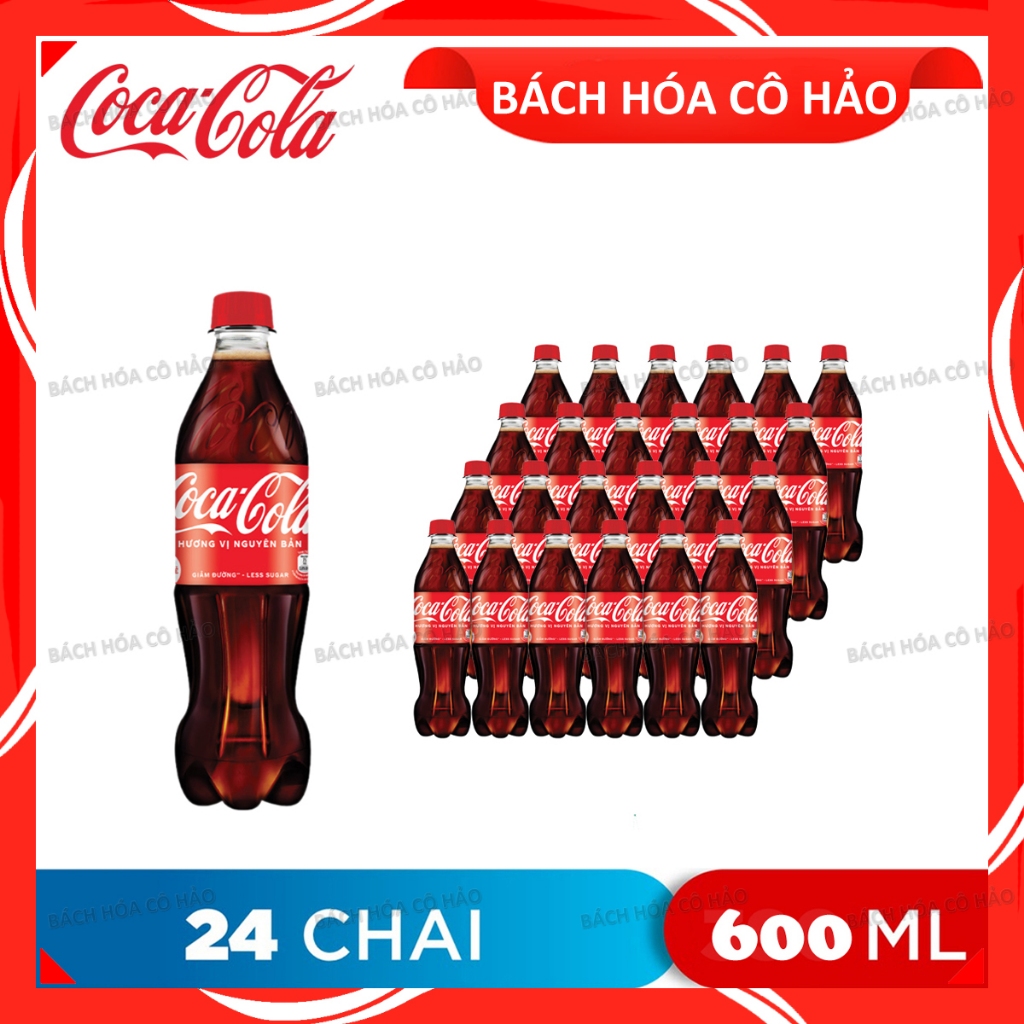 THÙNG 24 CHAI NƯỚC GIẢI KHÁT VỊ NGUYÊN BẢN ORIGINAL TASTE COCA COLA 600ML