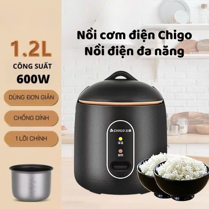Nồi Cơm Điện Mini, Nồi Cơm Điện Hàn Quốc Chigo Chính Hãng, Nồi Nấu Cơm Đa Năng Mini