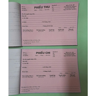 Compo 10 quyển phiếu thu, phiếu chi 2 liên, 3 liên