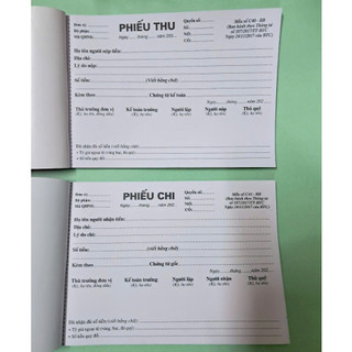 Compo 10 quyển phiếu thu, phiếu chi 2 liên, 3 liên