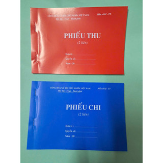 Combo 5 quyển Phiếu Thu, Chi 1 liên, 2 liên, Giấy Carbon Đẹp ( 60 Tờ - 100 Tờ/ Quyển )