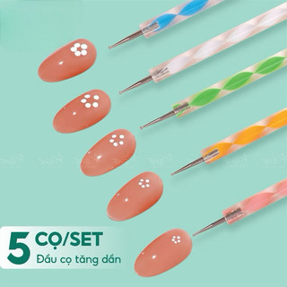Sét 5 bút chấm bi đủ size - Bút chấm bi vẽ nail 2 đầu chuyên dụng làm móng