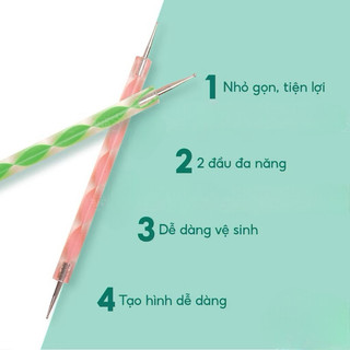 Sét 5 bút chấm bi đủ size - Bút chấm bi vẽ nail 2 đầu chuyên dụng làm móng