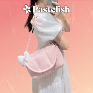  Túi phao bông  không kèm charm nơ  Pastelish chất liệu vải dù màu pastel bag 