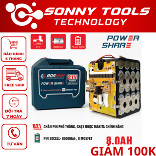  Pin Boshun 20Cell  Mạch 8 Mosfet Dòng Xả cao dhf chân pin phổ thông cho máy khoan,máy mài 