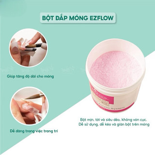 Bột đắp móng Ezflow 120ml loại xịn mịn và dẻo, không vón cục đủ 3 màu white, pink, clear