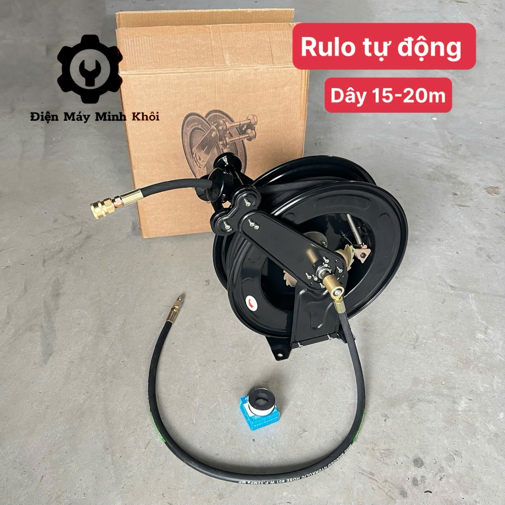 [Sịn] Rulo máy rửa xe cao áp 32Mpa kèm dây 20M 15M bố thép| Rulo quấn dây tự động cao áp