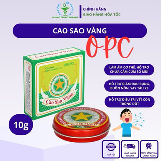   Chính hãng  Cao sao vàng OPC Dầu Cù Là Cao Xoa Hỗ Trợ Nhức Đầu Đau Bụng Say Tàu Xe Sổ Mũi Lọ 10g 