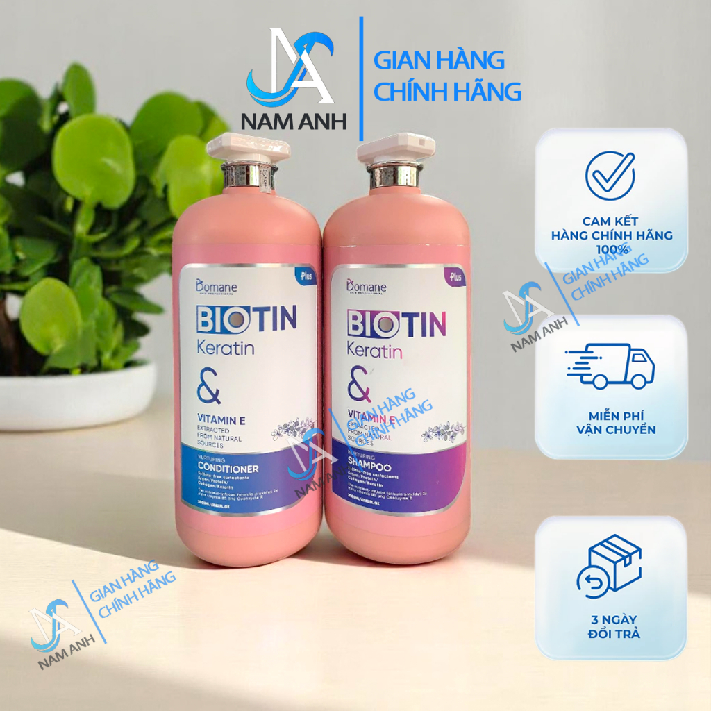 Combo Gội Xả Bomane Plus 2000ML PHỤC HỒI HƯ TỔN , DƯỠNG TÓC SIÊU MƯỢT