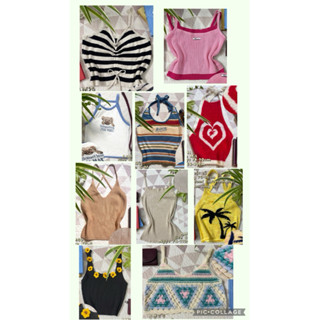    Preloved - Thrift   Áo 2 dây croptop chất liệu len Mongtogy S01 