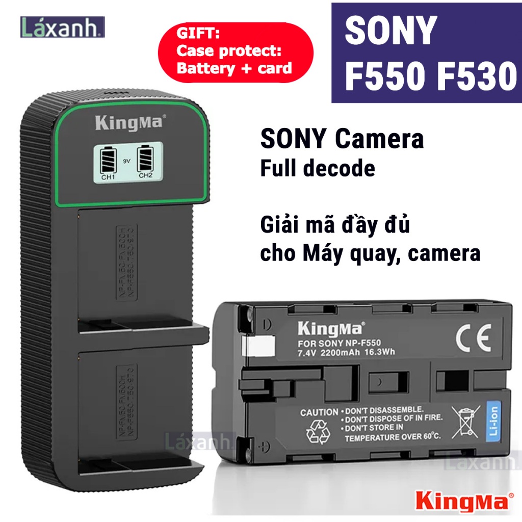 Sony NP-F550 | Pin Kingma hiệu suất cao và sạc siêu nhanh cho đèn chụp studio máy quay monitor sony 