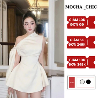 Váy Thiết Kế Lệch Vai Buộc Nơ Dáng Xòe Siêu Sang Chảnh (V66)