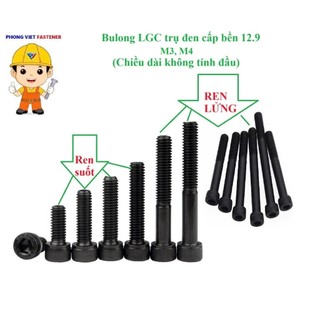   ĐEN 12.9  M3 M4 Bulong lục giác chìm đầu trụ cấp bền 12.9 M3 M4 