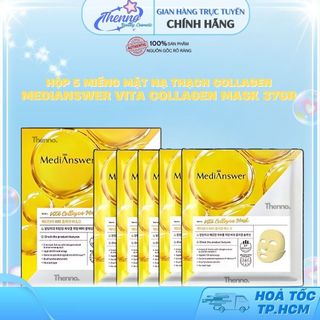  Hộp 5 Miếng Mặt Nạ Thạch Vàng Chống Lão Hóa Chăm Sóc Toàn Diện Filler Collagen Medianswer Vita Collagen Mask 37gr 