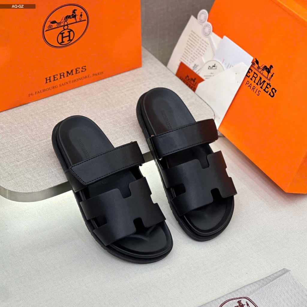 Dép HM Chypre Quai Dán màu Full Đen. Hàng QC cao cấp.