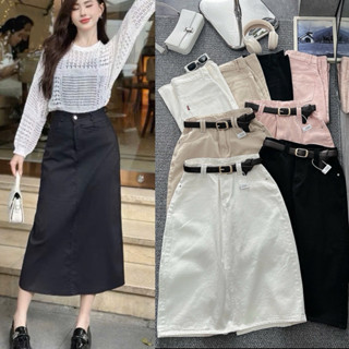 Chân Váy Dài Bigsize 55-90kg Lưng Cao Chất Jean Mềm Mịn Đơn Giản Tôn Dáng Ms430