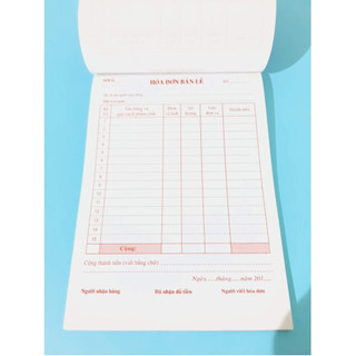 Combo 2 quyển Hoá đơn bán lẻ 1 liên.