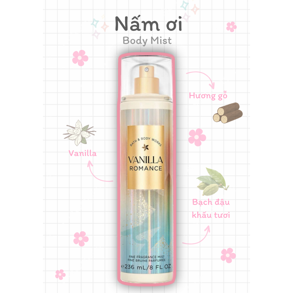 [ 𝐁𝐨𝐝𝐲𝐦𝐢𝐬𝐭 𝐫𝐞𝐦𝐚𝐤𝐞 ] Xịt Thơm Toàn Thân - 𝐕𝐀𝐍𝐈𝐋𝐋𝐀 𝐑𝐎𝐌𝐀𝐍𝐂𝐄 - Bath & Body Works