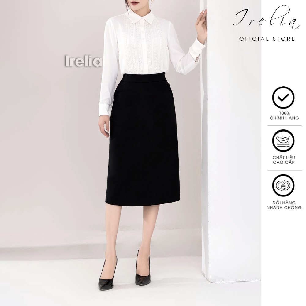 Chân Váy Nữ Chữ A Công Sở xẻ Sau Dáng Dài Có Túi 2 bên - Irelia