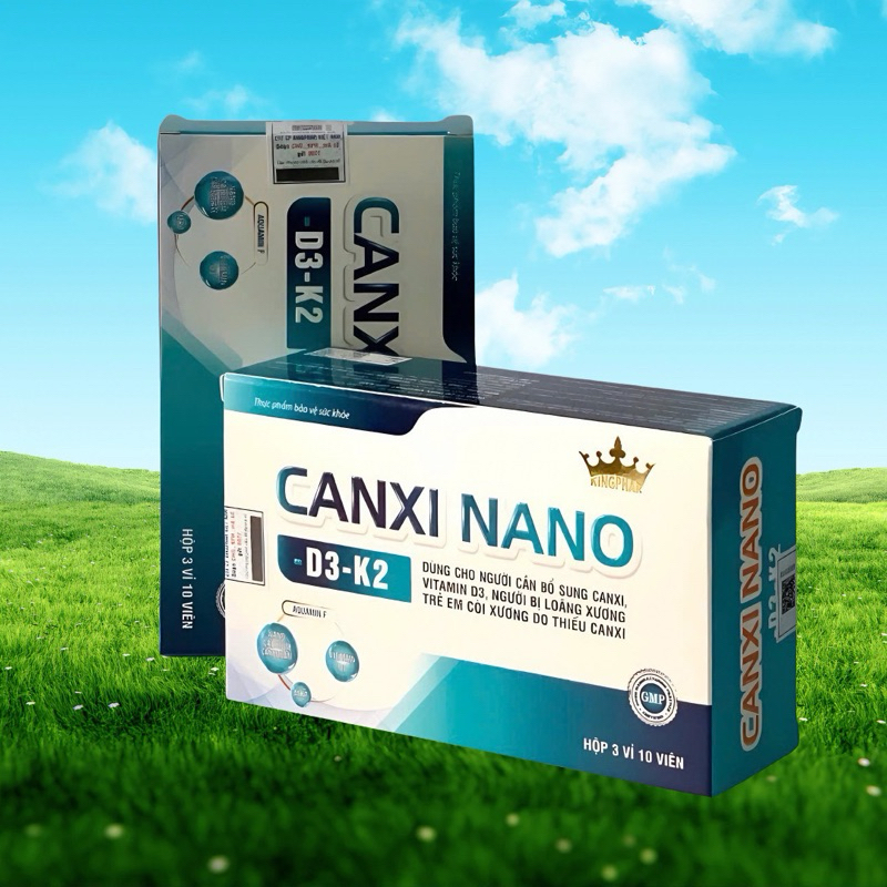 Viên uống canxi Nano - D3- K2 kingphar 3 ,( hộp 30 viên)