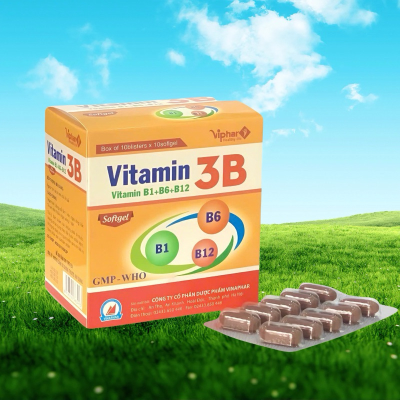 Viên uống Vitamin 3B B1-B6-B12 (hộp 100 viên), vinaphar 1