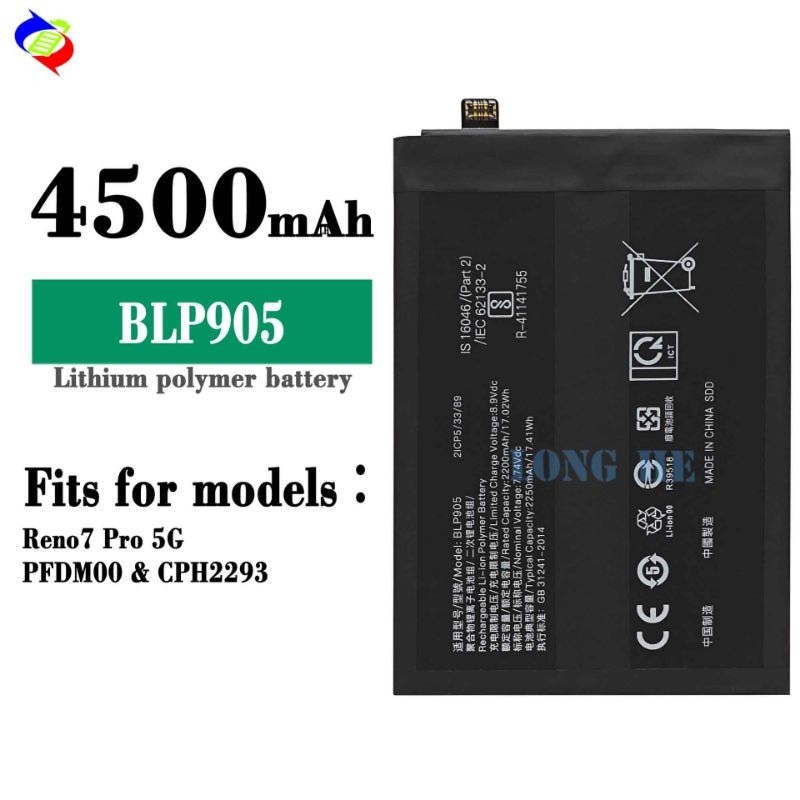 Pin cho máy oppo Reno 7 pro 5G BLP905 dung lượng 4500mah bảo hành 6 tháng
