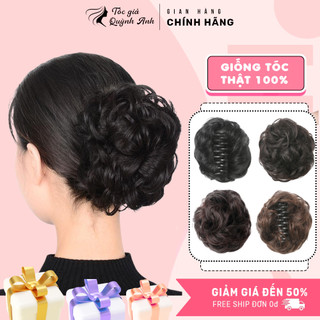  Tóc Giả Búi Kẹp Xoăn Trung Niên Mẫu Mới BU05 – Búi Tóc Giả Kẹp Xoăn Thời Trang – Giúp Tóc Bồng Bềnh Gọn Gàng Tự Nhiên 