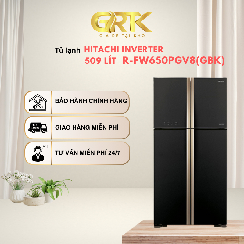 Tủ lạnh Hitachi Inverter 509 lít R-FW650PGV8(GBK) – Giao Nhanh TP.HCM