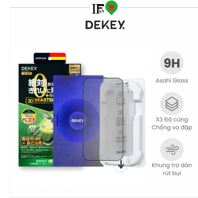 Thanh Lý - Siêu Kính Cường Lực Dekey Khung Tự Dán 9H 3D Master Glass Sentery