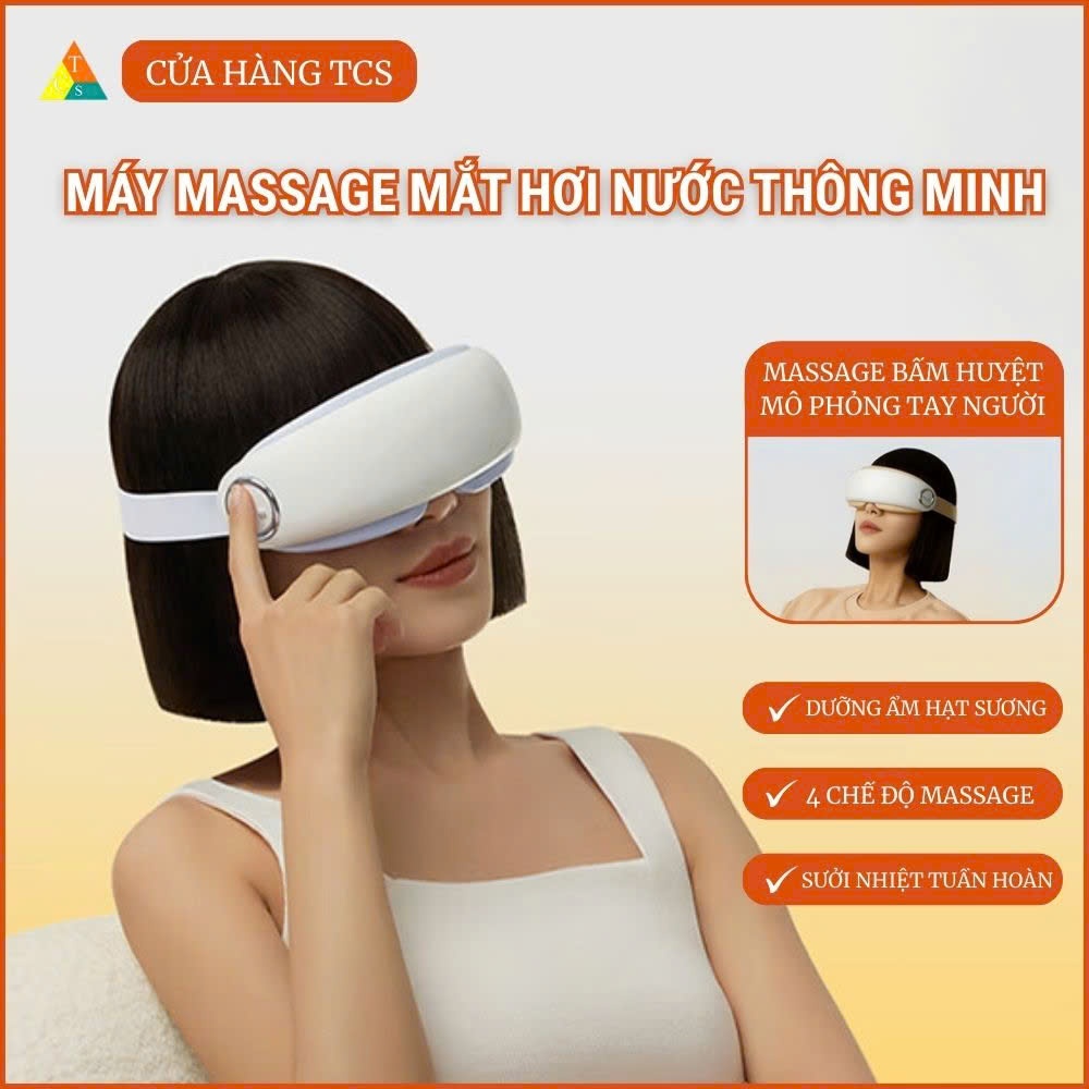Máy massage mắt bấm huyệt miLife E4 Pro, Massage Bấm Huyệt đa điểm, kết nối bluetooth