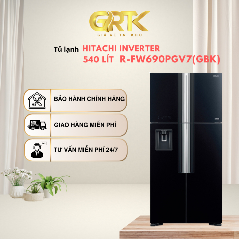 Tủ lạnh Hitachi Inverter 540 lít R-FW690PGV7(GBK) – Giao Nhanh TP.HCM