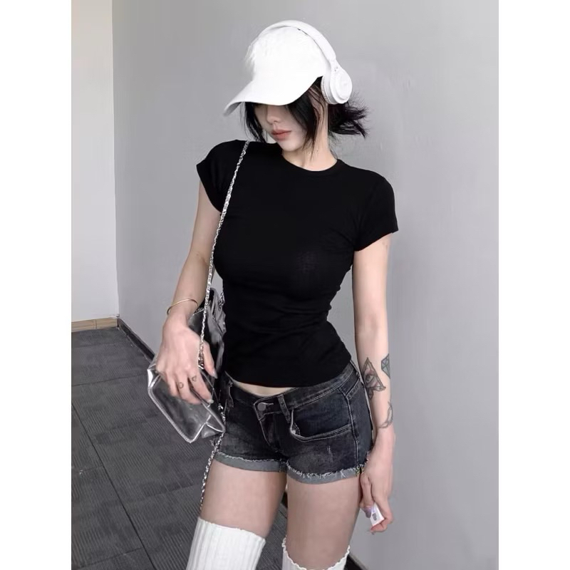 Áo Nữ Thắt Eo Ôm Body Chất Thun Cotton MỊN Hàn Quốc Co Dãn Mát Mẻ M208 | BigBuy360 - bigbuy360.vn