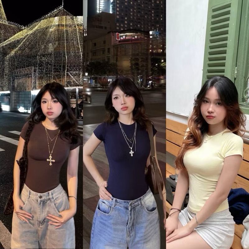 Áo Nữ Thắt Eo Ôm Body Chất Thun Cotton MỊN Hàn Quốc Co Dãn Mát Mẻ M208 | BigBuy360 - bigbuy360.vn