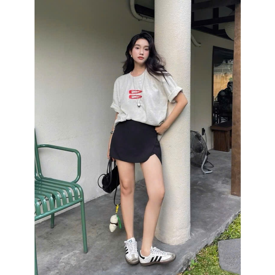 Quần váy nữ ngắn basic vạt đắp URATV