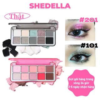 [SHEDELLA] Bảng Phấn Mắt 10 Ô Pastel Cầu Vồng Mùa Hè, Nhũ Lì Tone Màu Sặc Sỡ