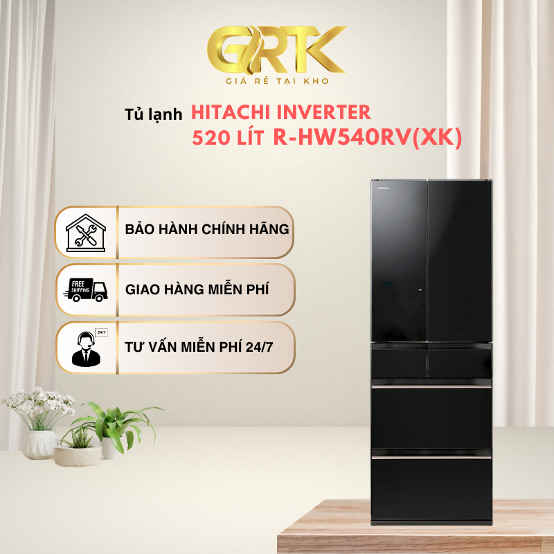 Tủ lạnh Hitachi Inverter 520 lít R-HW540RV(XK) – Giao Nhanh TP.HCM
