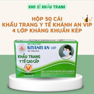 Hộp 50 cái khẩu trang y tế Khánh An VIP 4 lớp kháng khuẩn kép